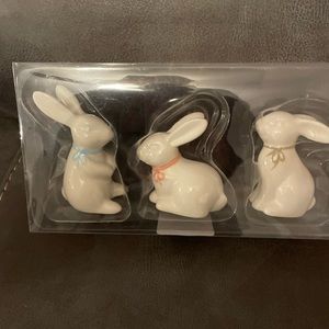 NWT Ceramic Easter Bunny Set